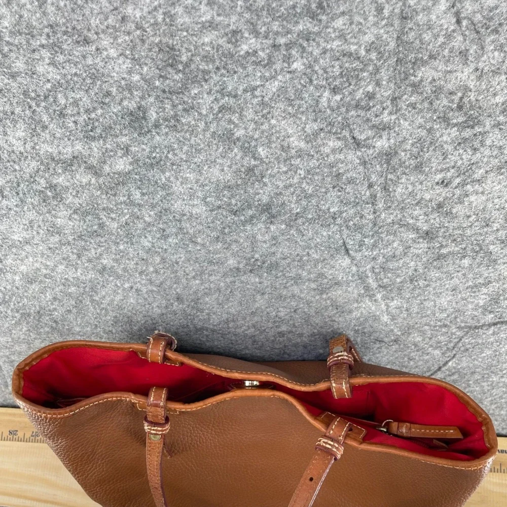 Dooney & Bourke Flynn Tote Bag Women Medium Brown Pebbled Leather Shoulder Purse
